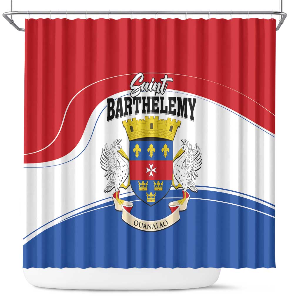 Saint Barthelemy Shower Curtain Ouanalao Coat of Arms LT01