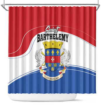 Saint Barthelemy Shower Curtain Ouanalao Coat of Arms LT01