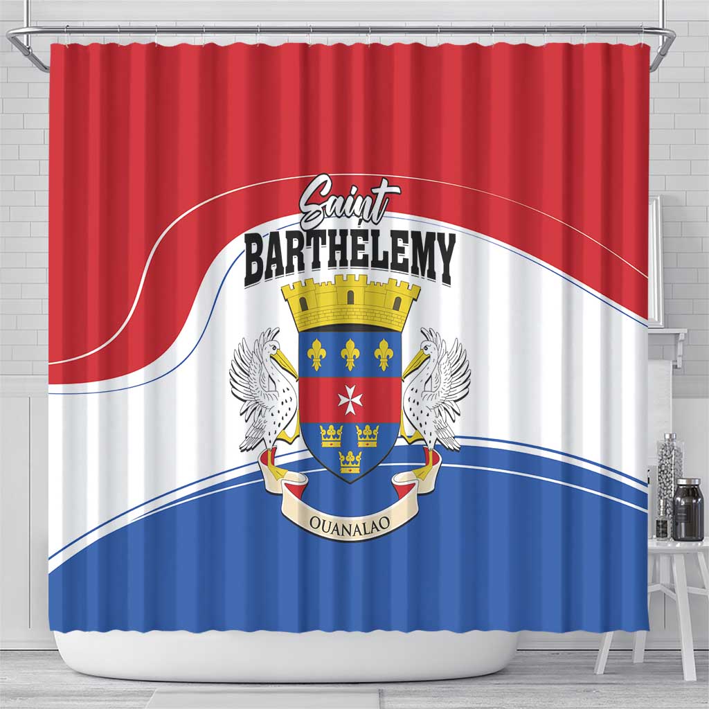 Saint Barthelemy Shower Curtain Ouanalao Coat of Arms LT01