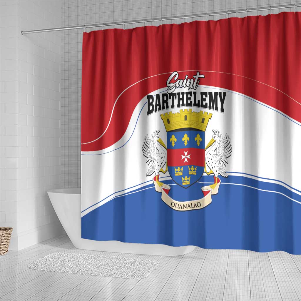 Saint Barthelemy Shower Curtain Ouanalao Coat of Arms LT01