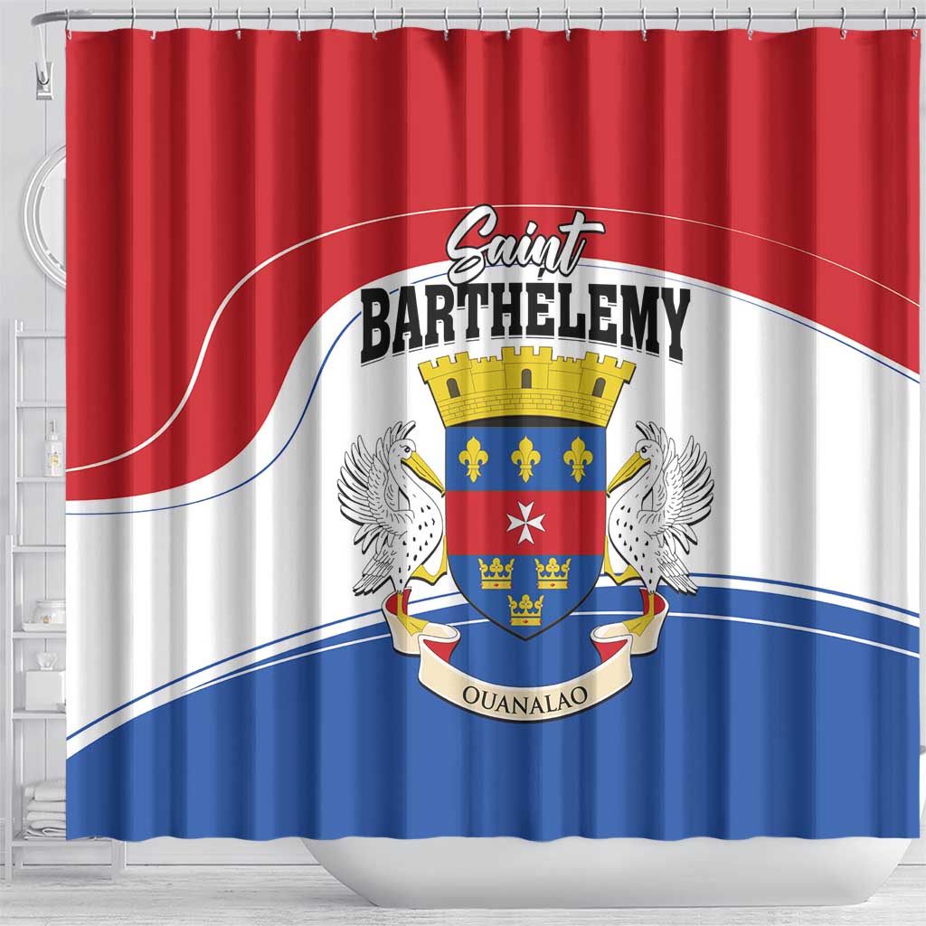 Saint Barthelemy Shower Curtain Ouanalao Coat of Arms LT01