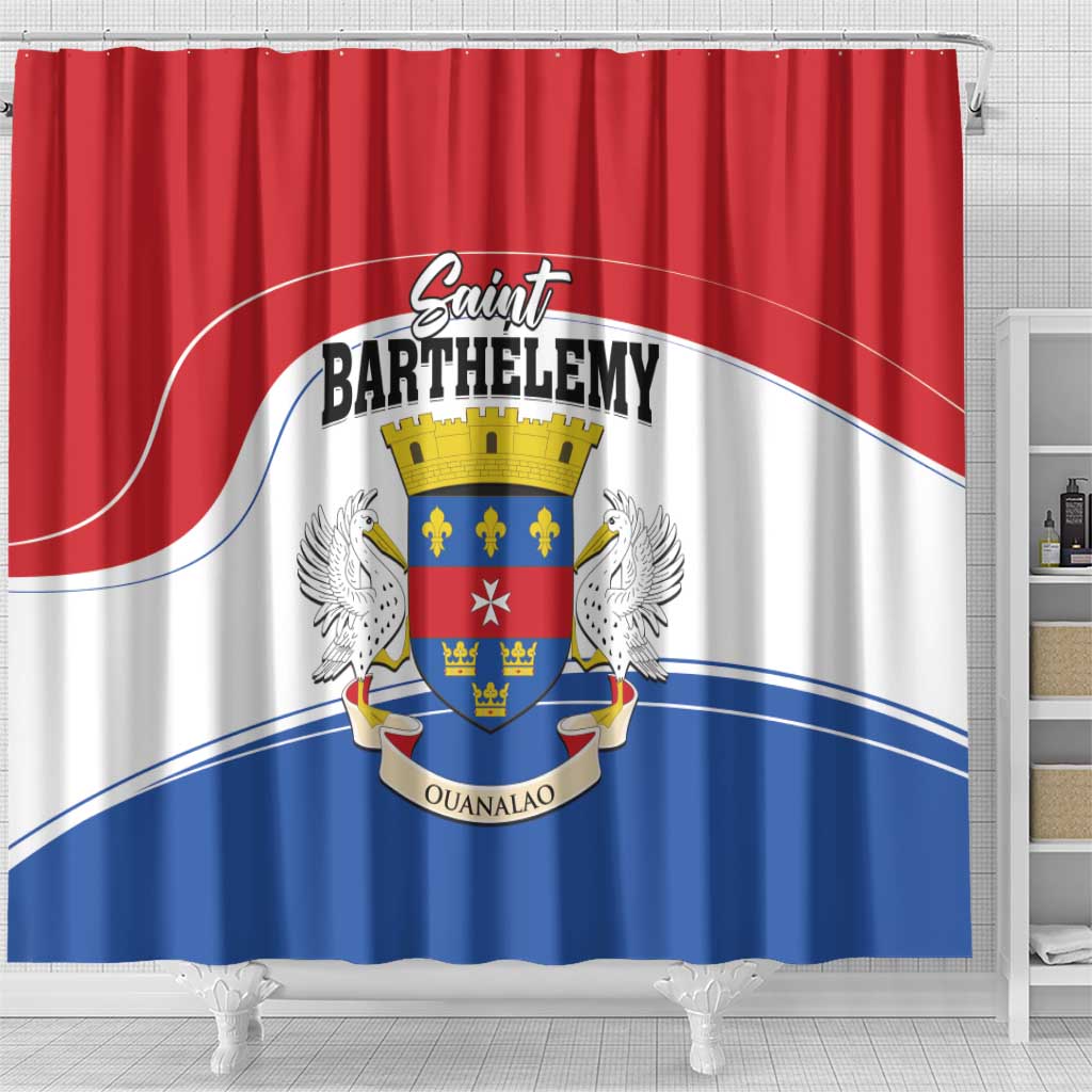 Saint Barthelemy Shower Curtain Ouanalao Coat of Arms LT01