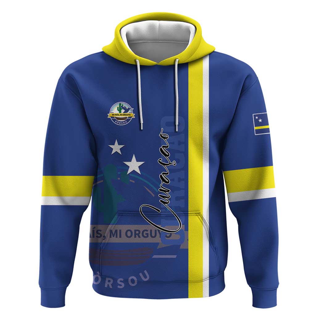 Personalised Curacao Hoodie Pais Korsou Coat of Arms LT01