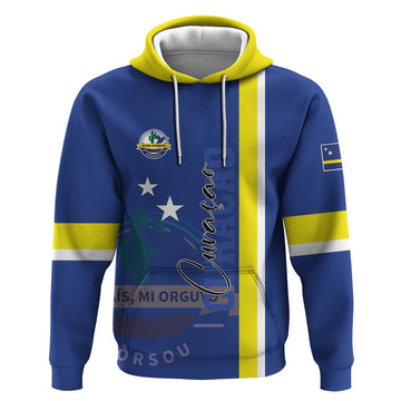 Personalised Curacao Hoodie Pais Korsou Coat of Arms LT01