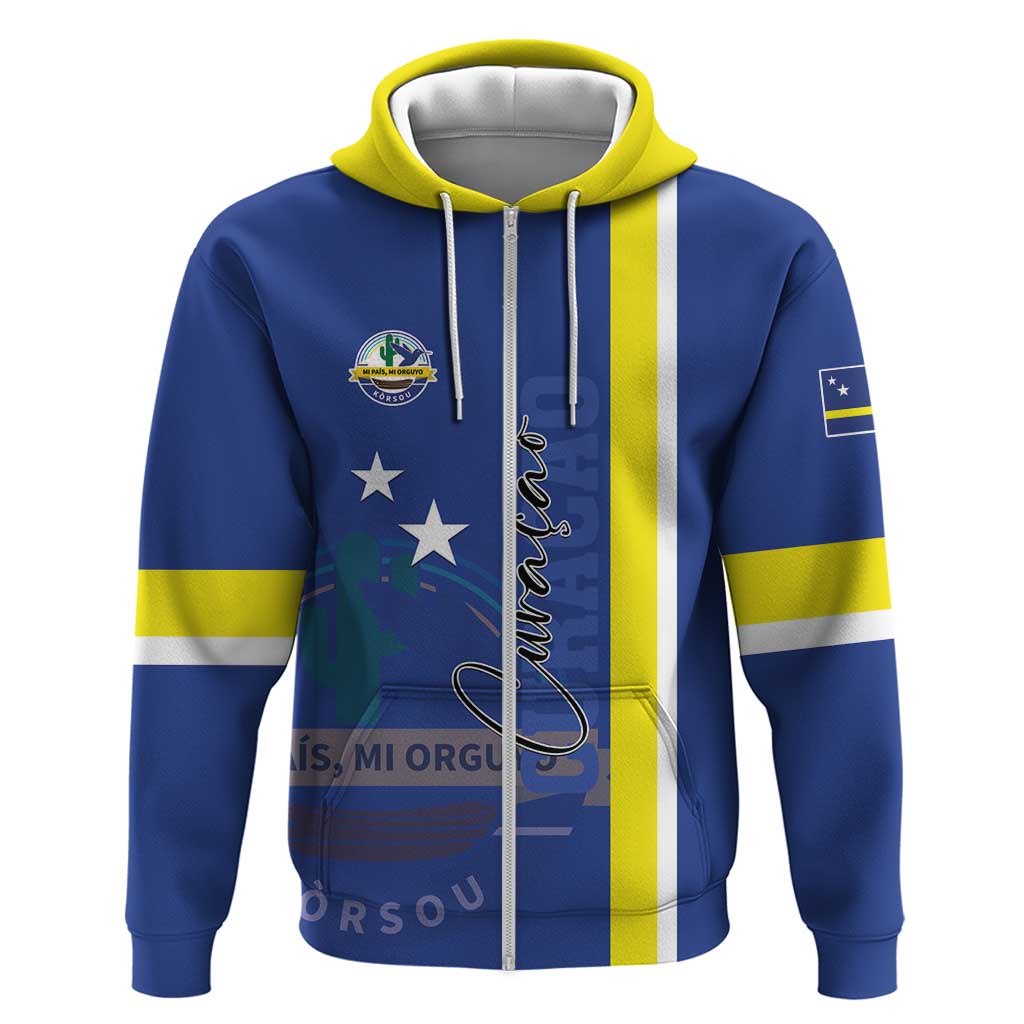 Personalised Curacao Hoodie Pais Korsou Coat of Arms LT01