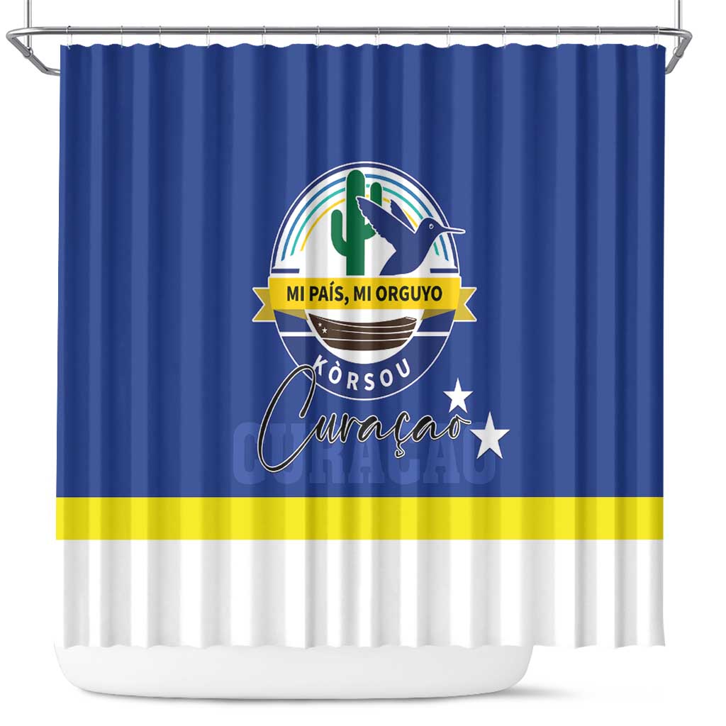 Curacao Shower Curtain Pais Korsou Coat of Arms LT01