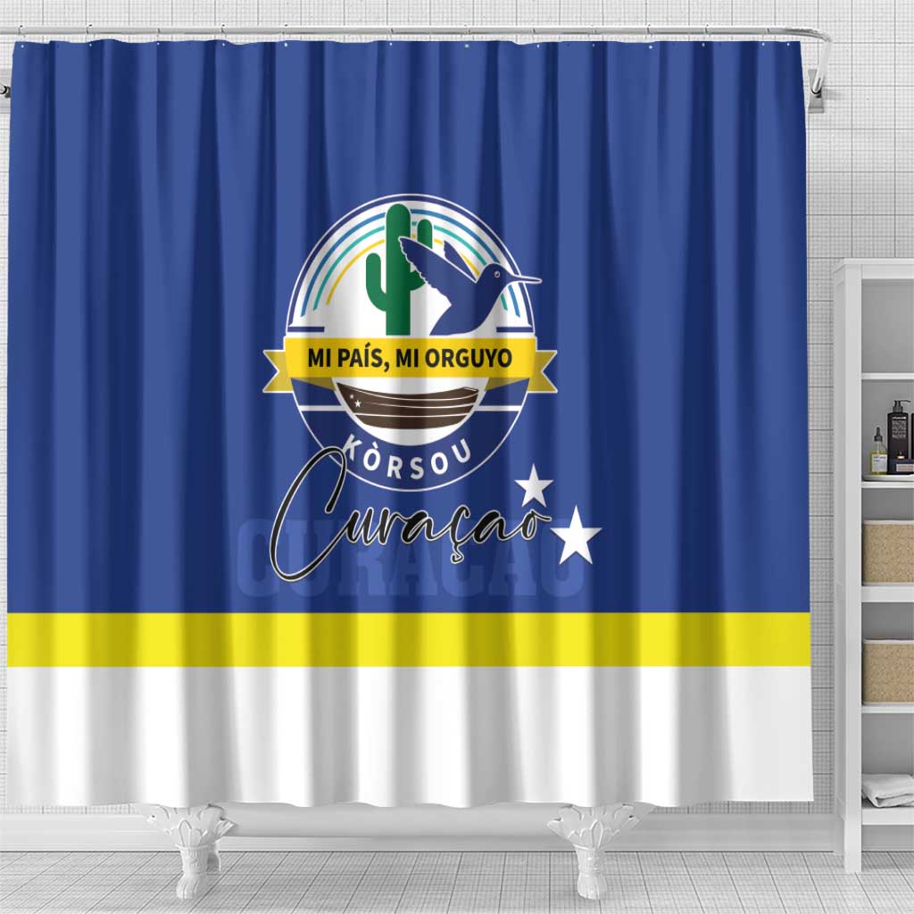 Curacao Shower Curtain Pais Korsou Coat of Arms LT01