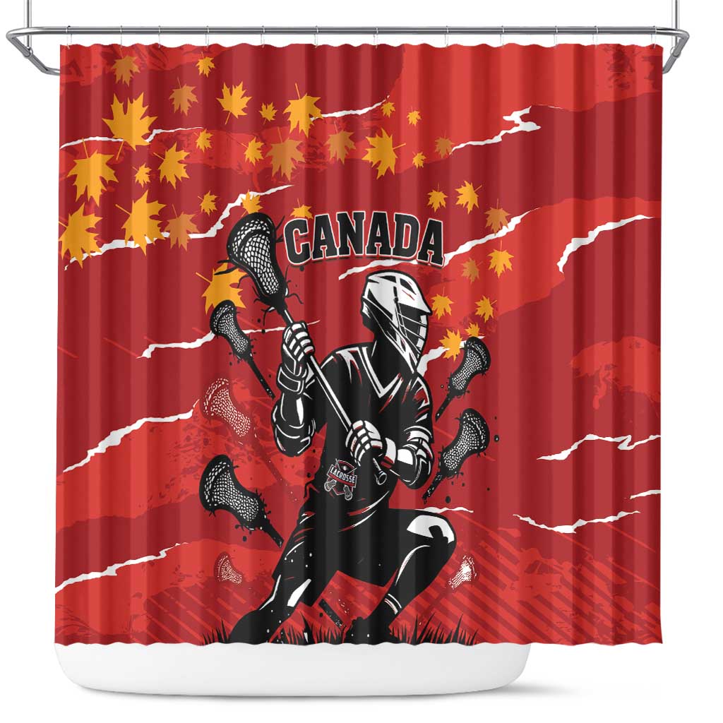 Canada Lacrosse Shower Curtain National Summer Sport LT01
