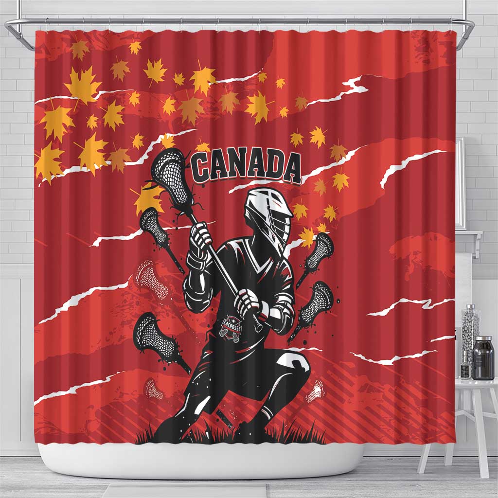 Canada Lacrosse Shower Curtain National Summer Sport LT01