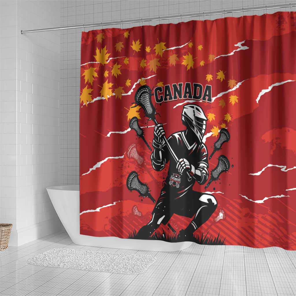 Canada Lacrosse Shower Curtain National Summer Sport LT01