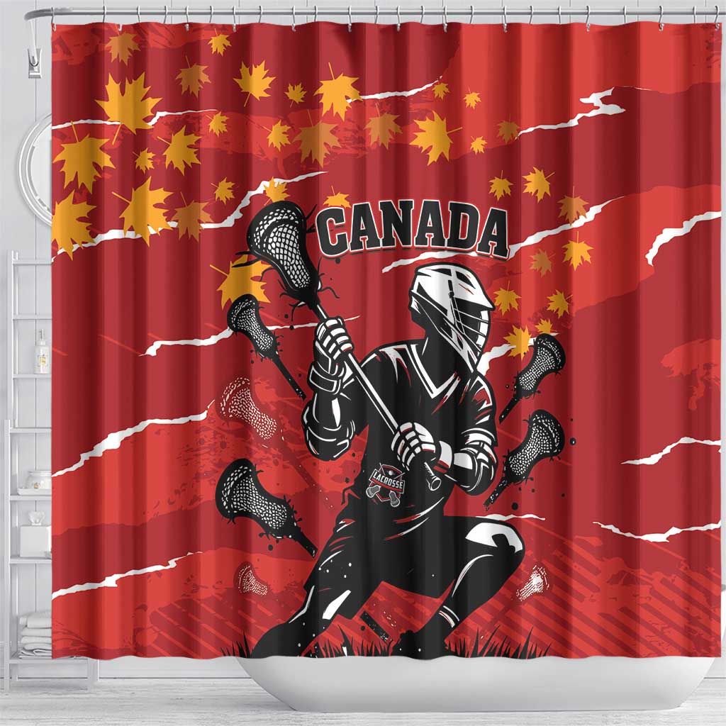 Canada Lacrosse Shower Curtain National Summer Sport LT01