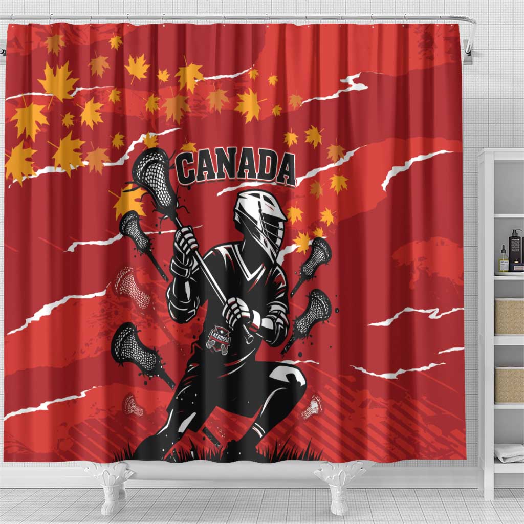 Canada Lacrosse Shower Curtain National Summer Sport LT01