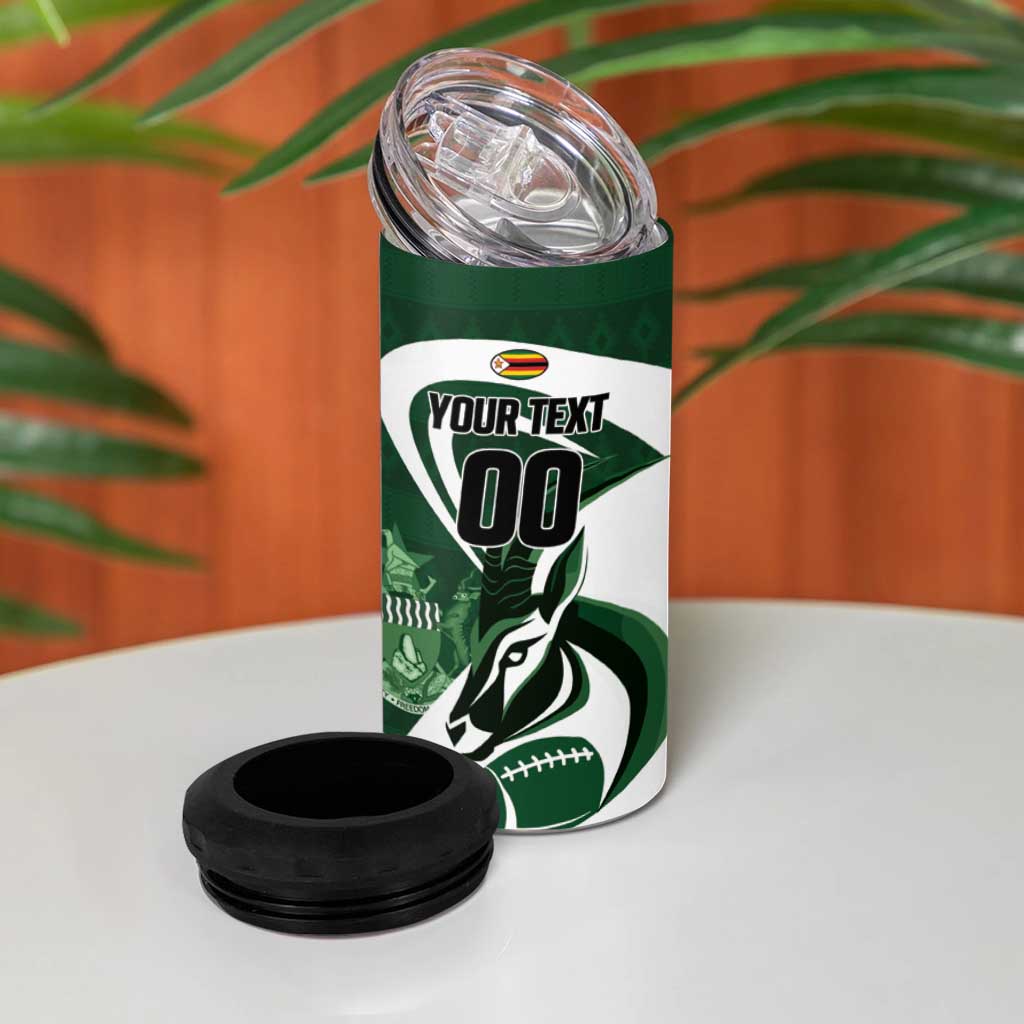 Custom Rugby Zimbabwe 4 in 1 Can Cooler Tumbler Sables Is The Champion LT01