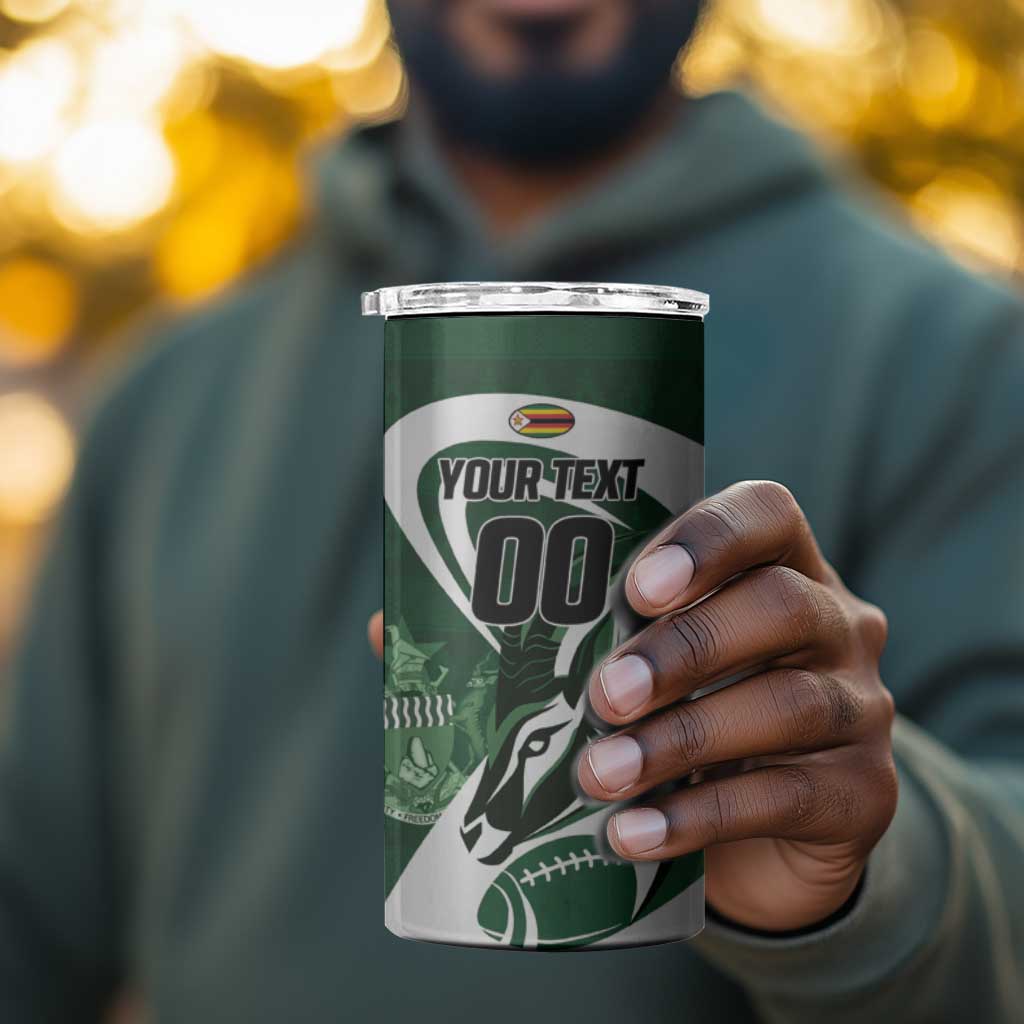 Custom Rugby Zimbabwe 4 in 1 Can Cooler Tumbler Sables Is The Champion LT01