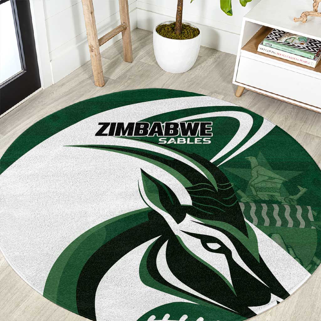 Rugby Zimbabwe Round Carpet Sables Is The Champion LT01