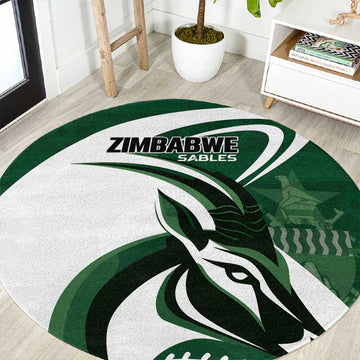 Rugby Zimbabwe Round Carpet Sables Is The Champion LT01