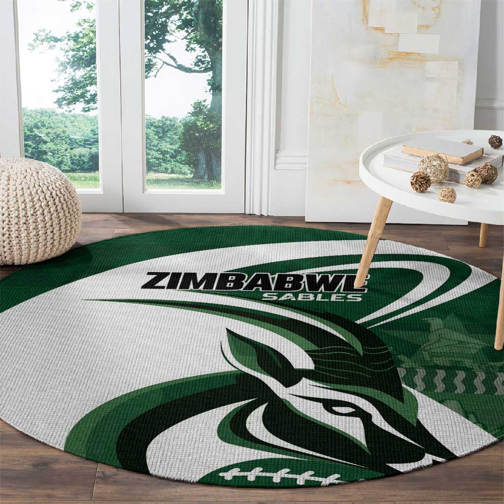 Rugby Zimbabwe Round Carpet Sables Is The Champion LT01