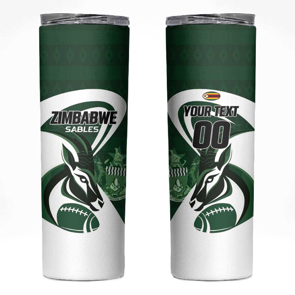 Custom Rugby Zimbabwe Skinny Tumbler Sables Is The Champion LT01