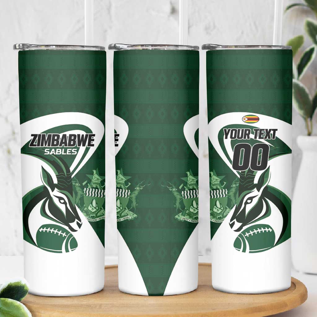 Custom Rugby Zimbabwe Skinny Tumbler Sables Is The Champion LT01