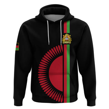 Personalised Malawi Hoodie With Coat Of Arms Flag Style LT01