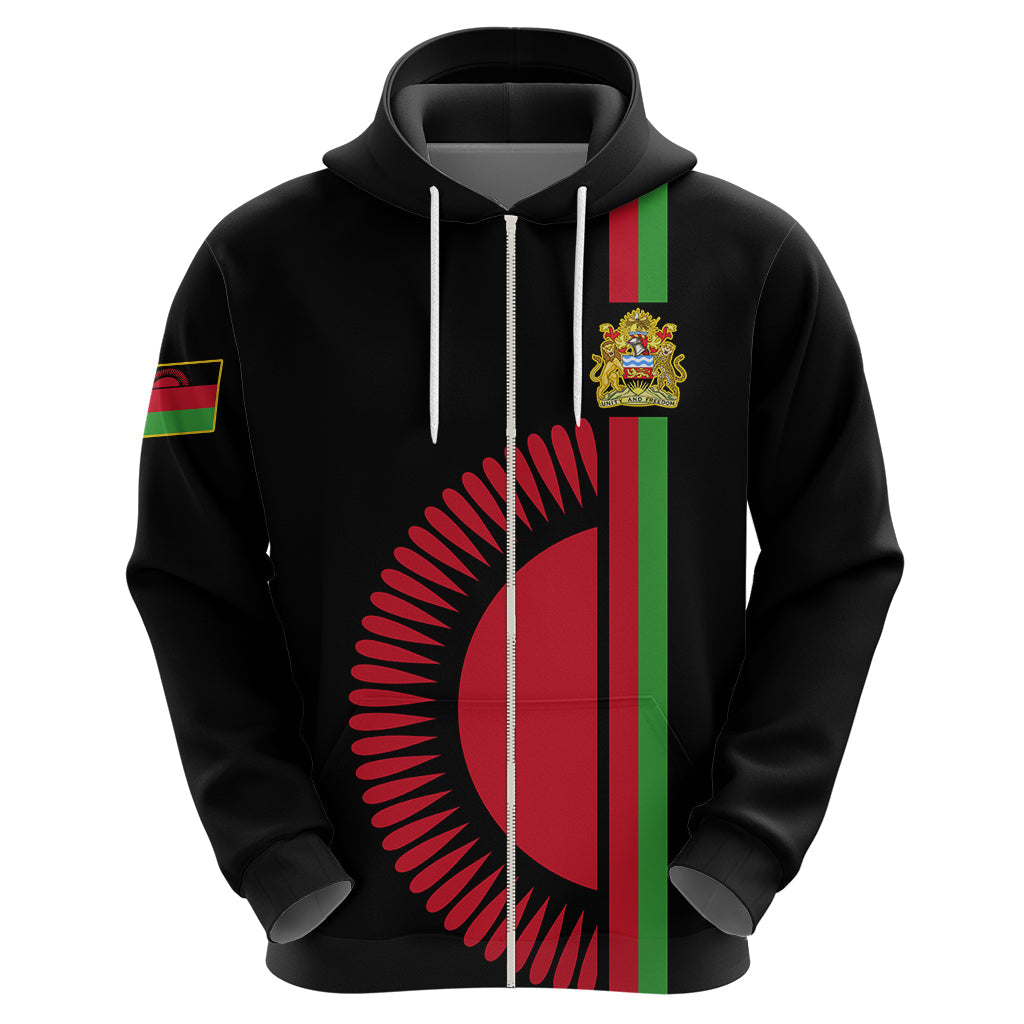Personalised Malawi Hoodie With Coat Of Arms Flag Style LT01