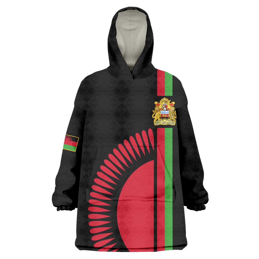 Personalized Malawi Wearable Blanket Hoodie with Coat of Arms Flag Style LT01