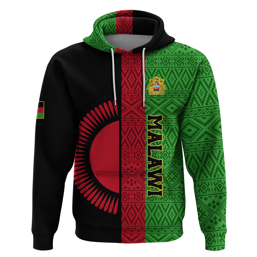 Malawi Hoodie With Coat Of Arms Mix African Pattern LT01