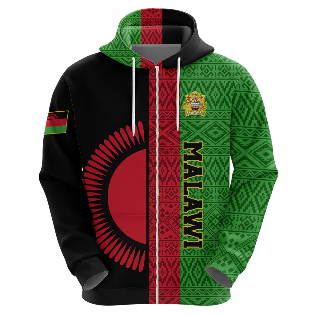 Malawi Hoodie With Coat Of Arms Mix African Pattern LT01
