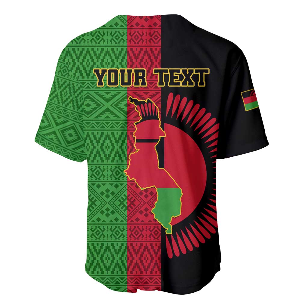 Personalized Malawi Baseball Jersey with Coat of Arms and African Pattern LT01