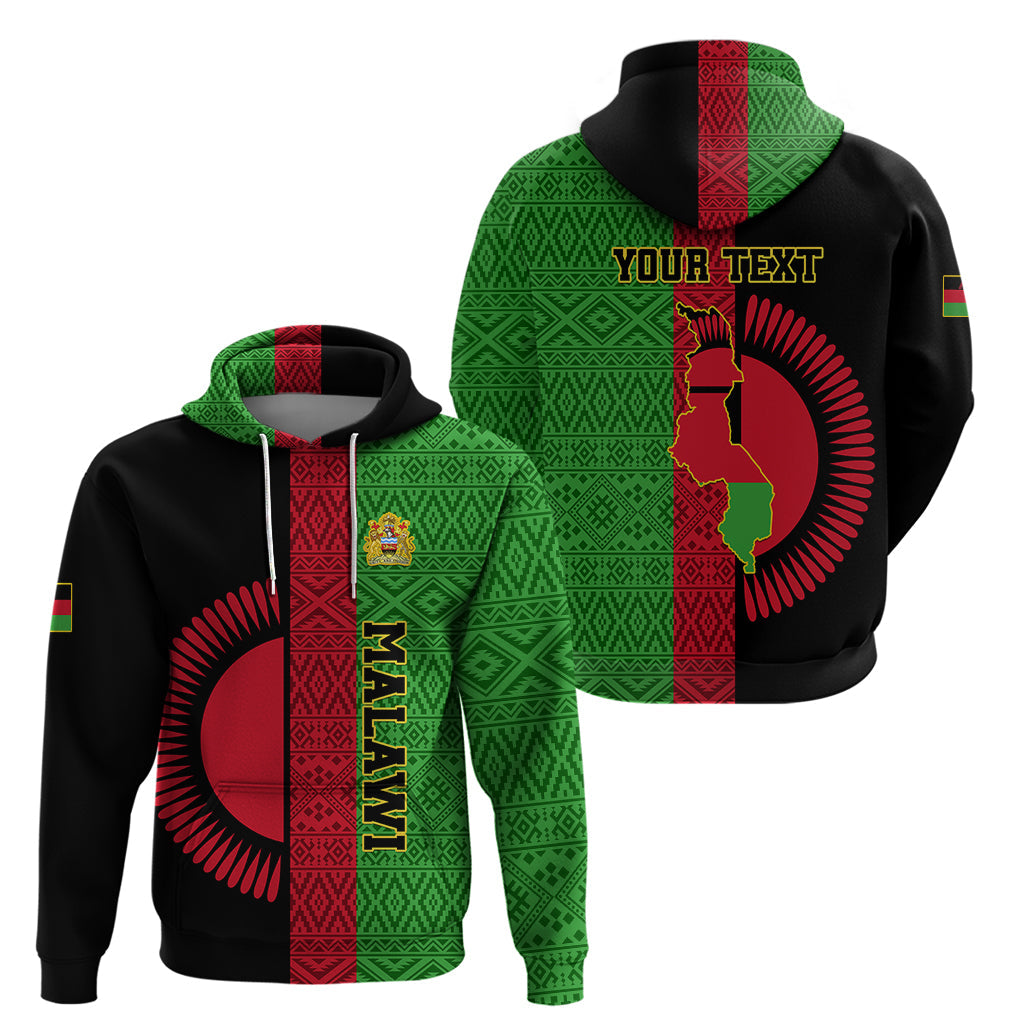 Personalised Malawi Hoodie With Coat Of Arms Mix African Pattern LT01