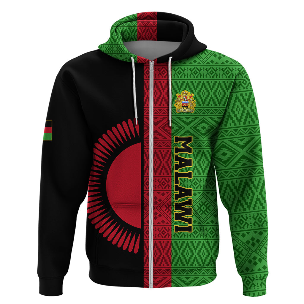 Personalised Malawi Hoodie With Coat Of Arms Mix African Pattern LT01