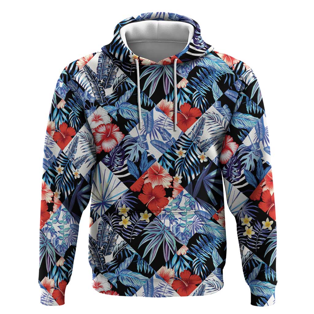Hawaii Tropicana Blue Pattern Hoodie LT01