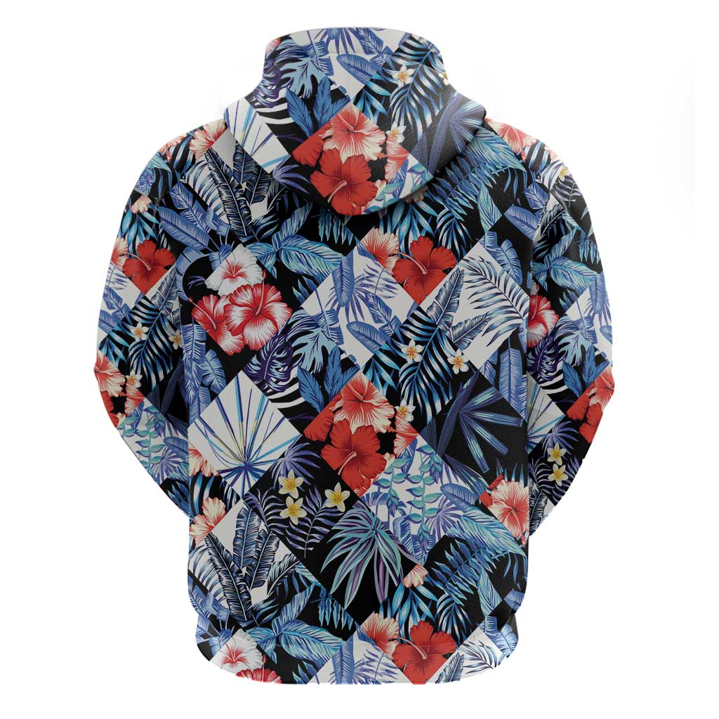 Hawaii Tropicana Blue Pattern Hoodie LT01