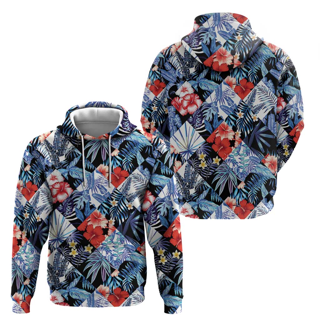 Hawaii Tropicana Blue Pattern Hoodie LT01