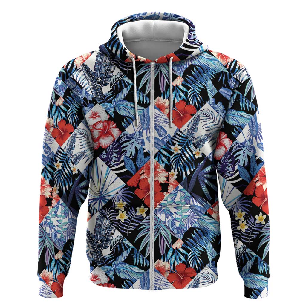 Hawaii Tropicana Blue Pattern Hoodie LT01