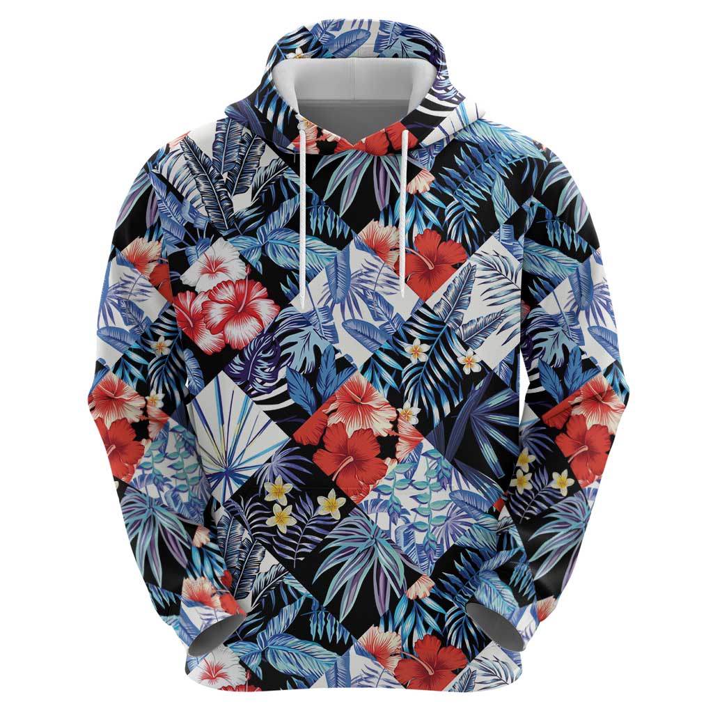Hawaii Tropicana Blue Pattern Hoodie LT01