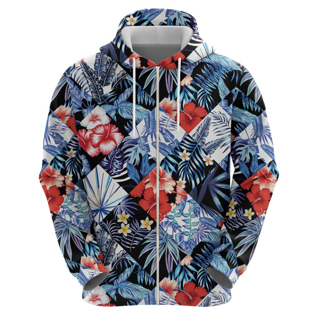 Hawaii Tropicana Blue Pattern Hoodie LT01