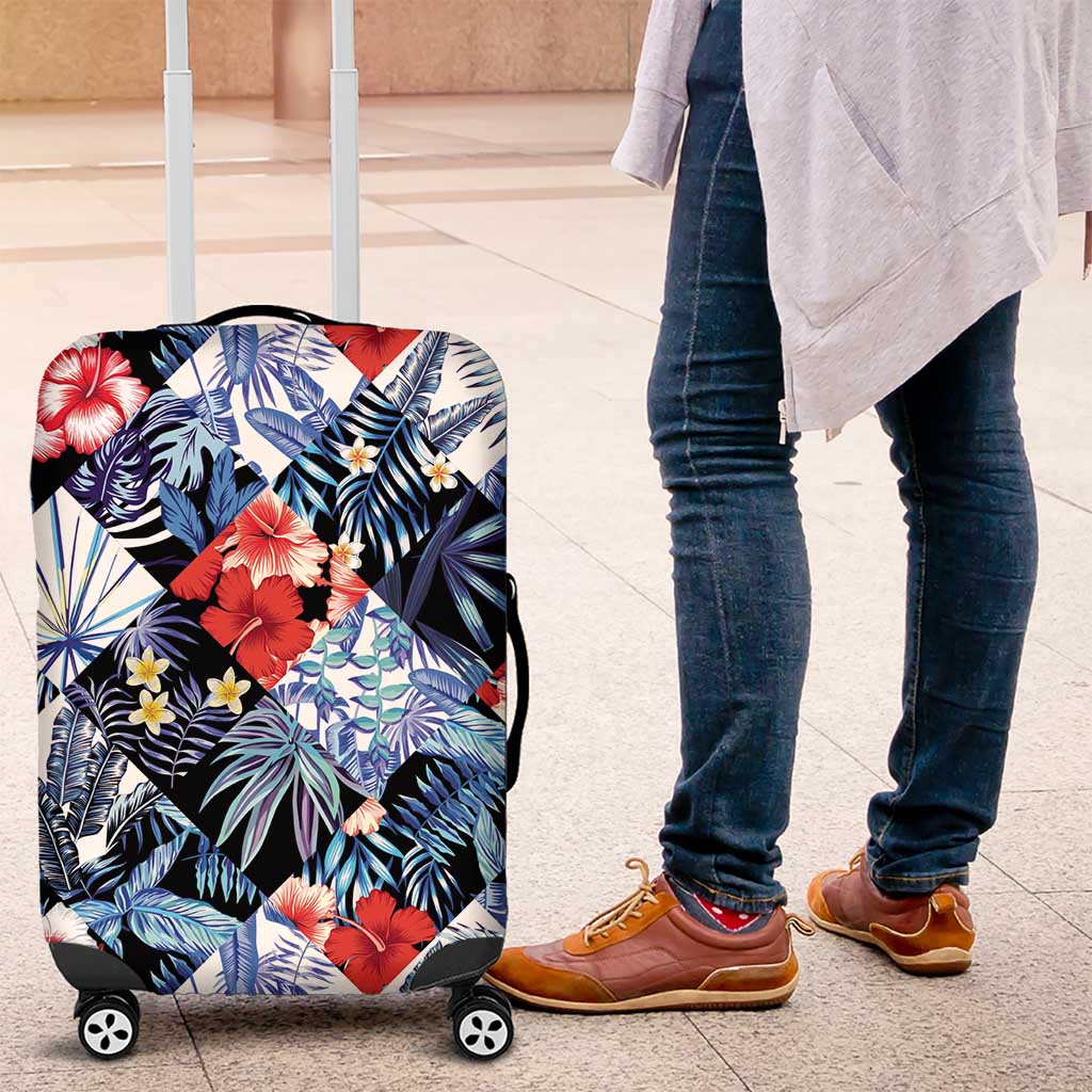 Hawaii Tropicana Blue Pattern Luggage Cover LT01