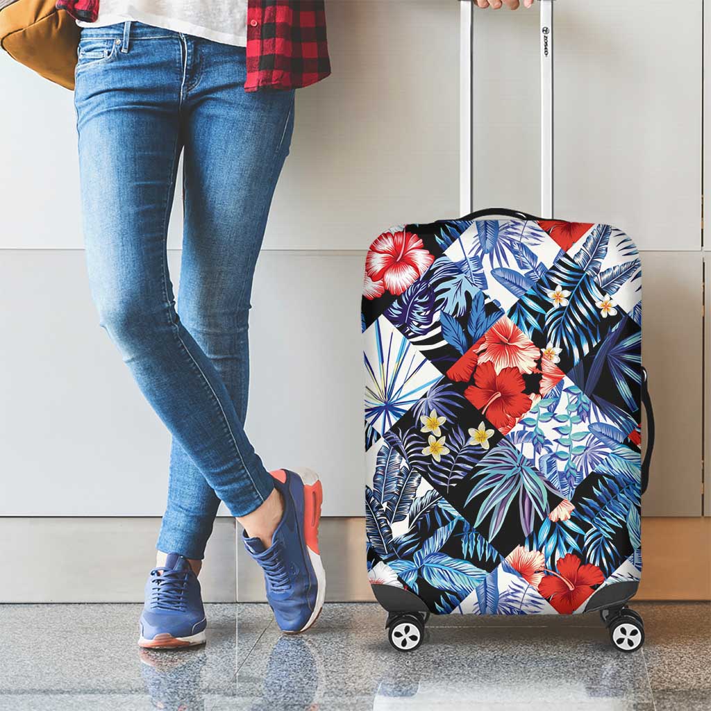 Hawaii Tropicana Blue Pattern Luggage Cover LT01