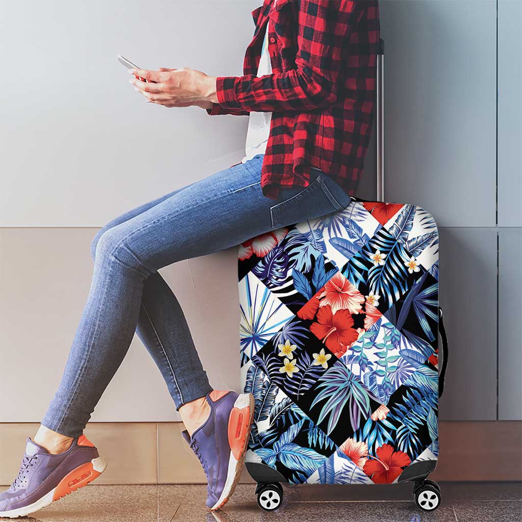 Hawaii Tropicana Blue Pattern Luggage Cover LT01