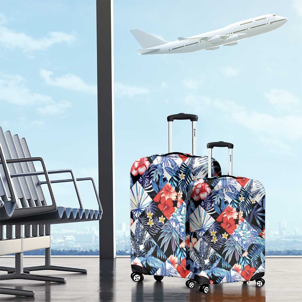 Hawaii Tropicana Blue Pattern Luggage Cover LT01