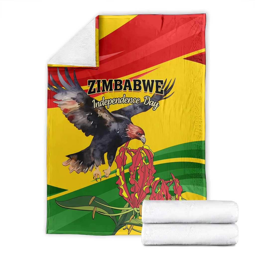 Zimbabwe Independence Day Blanket Featuring Chapungu Bird and Flame Lily LT01