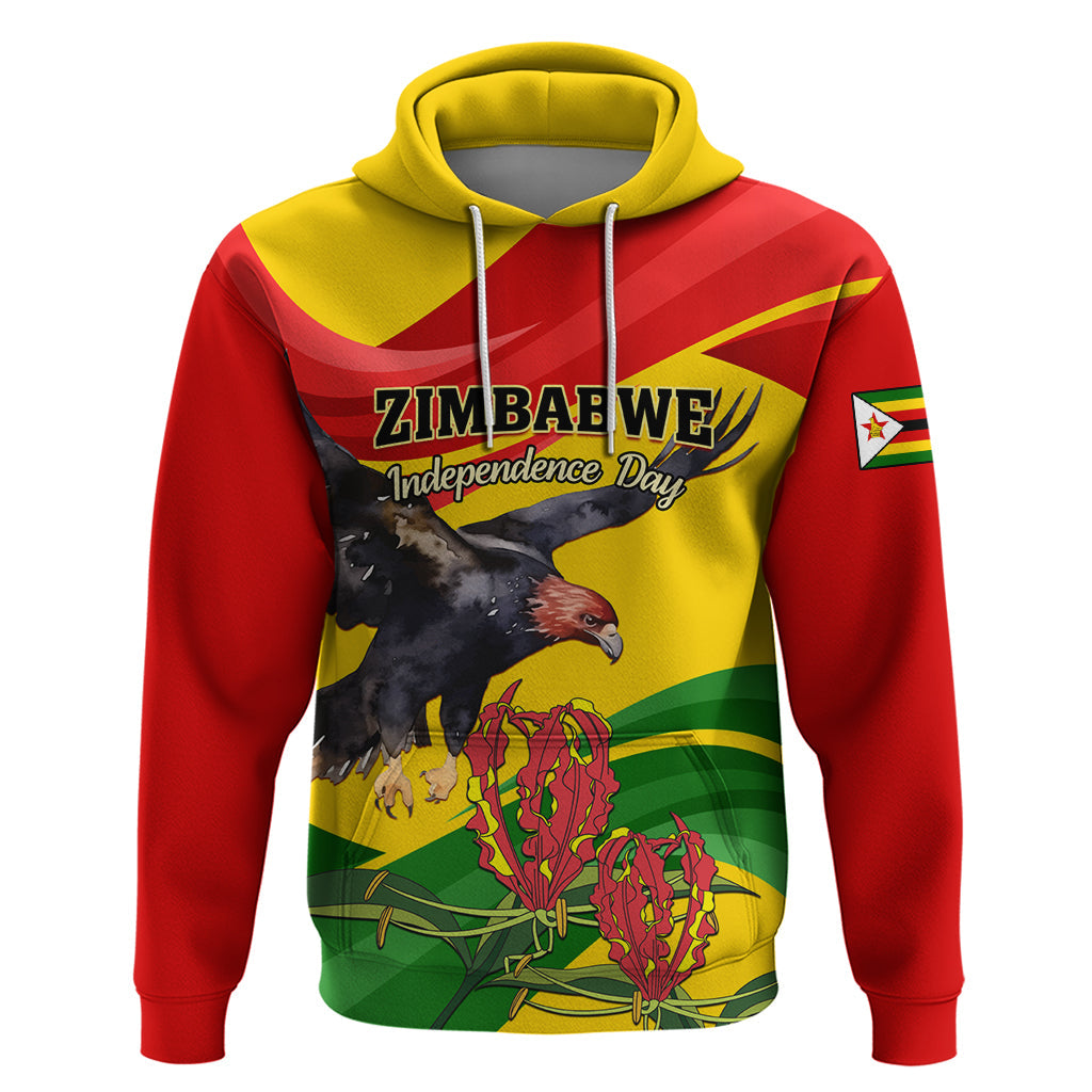 Zimbabwe Independence Day Hoodie Chapungu Bird With Flame Lily LT01