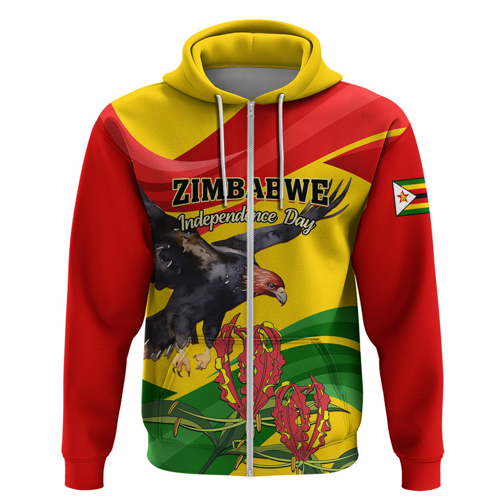 Zimbabwe Independence Day Hoodie Chapungu Bird With Flame Lily LT01