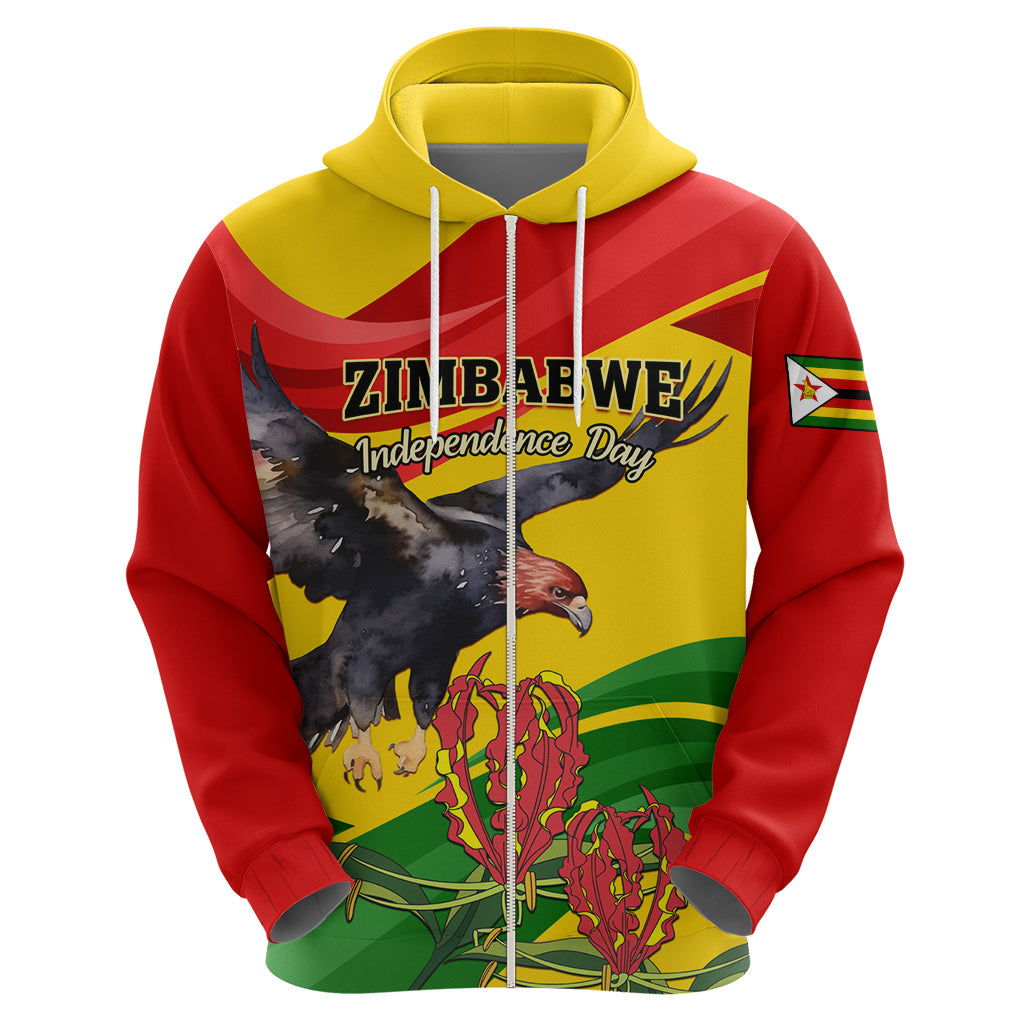 Zimbabwe Independence Day Hoodie Chapungu Bird With Flame Lily LT01