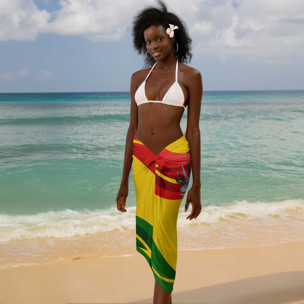 Zimbabwe Independence Day Sarong Featuring Chapungu Bird and Flame Lily LT01