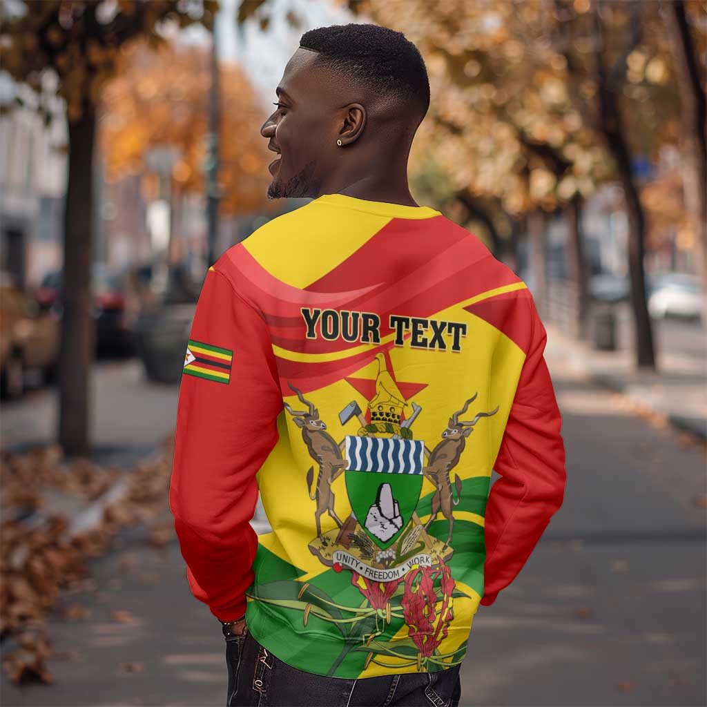 Zimbabwe Independence Day Sweatshirt Featuring Chapungu Bird and Flame Lily LT01