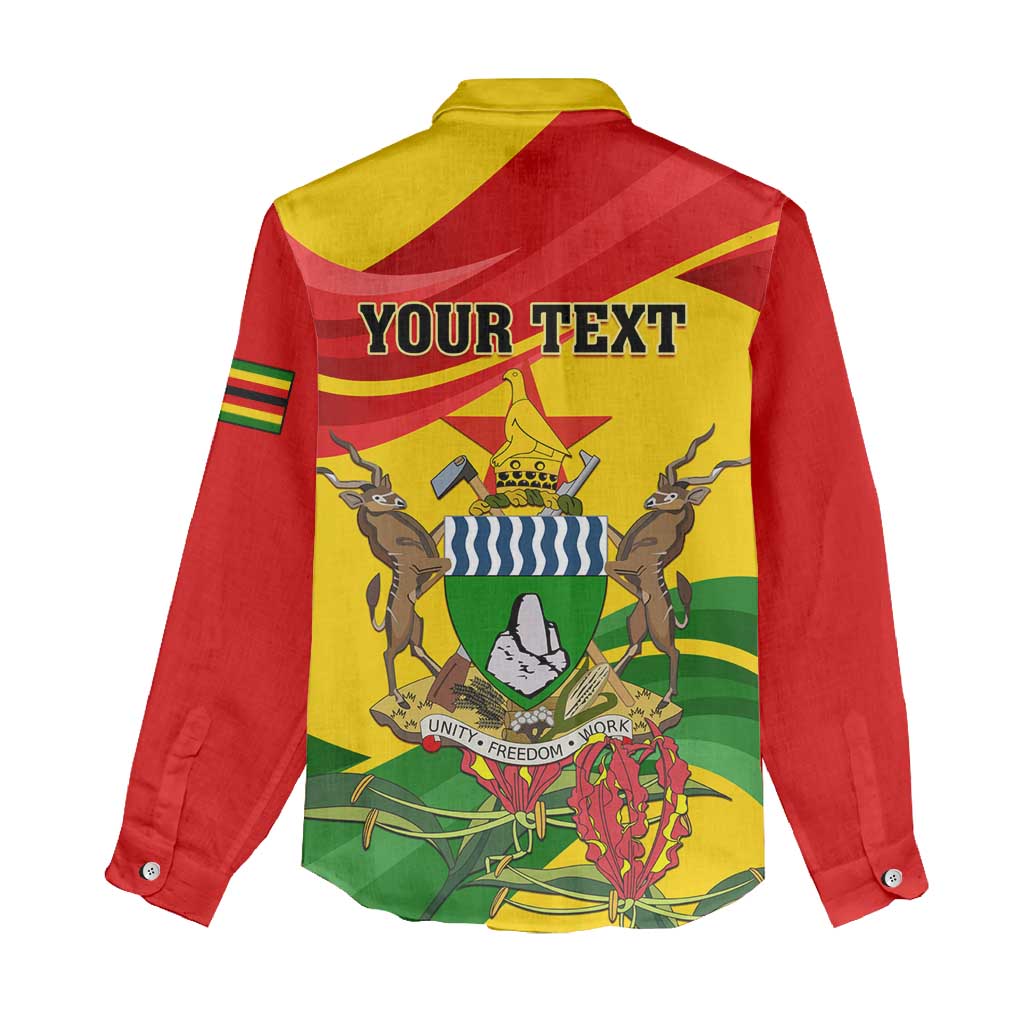 Zimbabwe Independence Day Women Casual Shirt Featuring Chapungu Bird and Flame Lily LT01