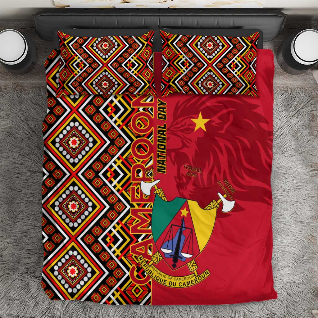 Cameroon National Day Bedding Set Cameroun Coat Of Arms Ankara Pattern LT01