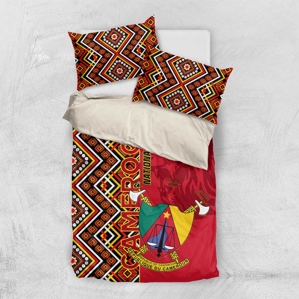 Cameroon National Day Bedding Set Cameroun Coat Of Arms Ankara Pattern LT01